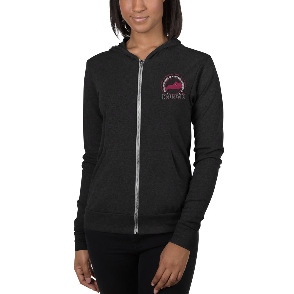 ROCK Embroidered Unisex Zip Hoodie